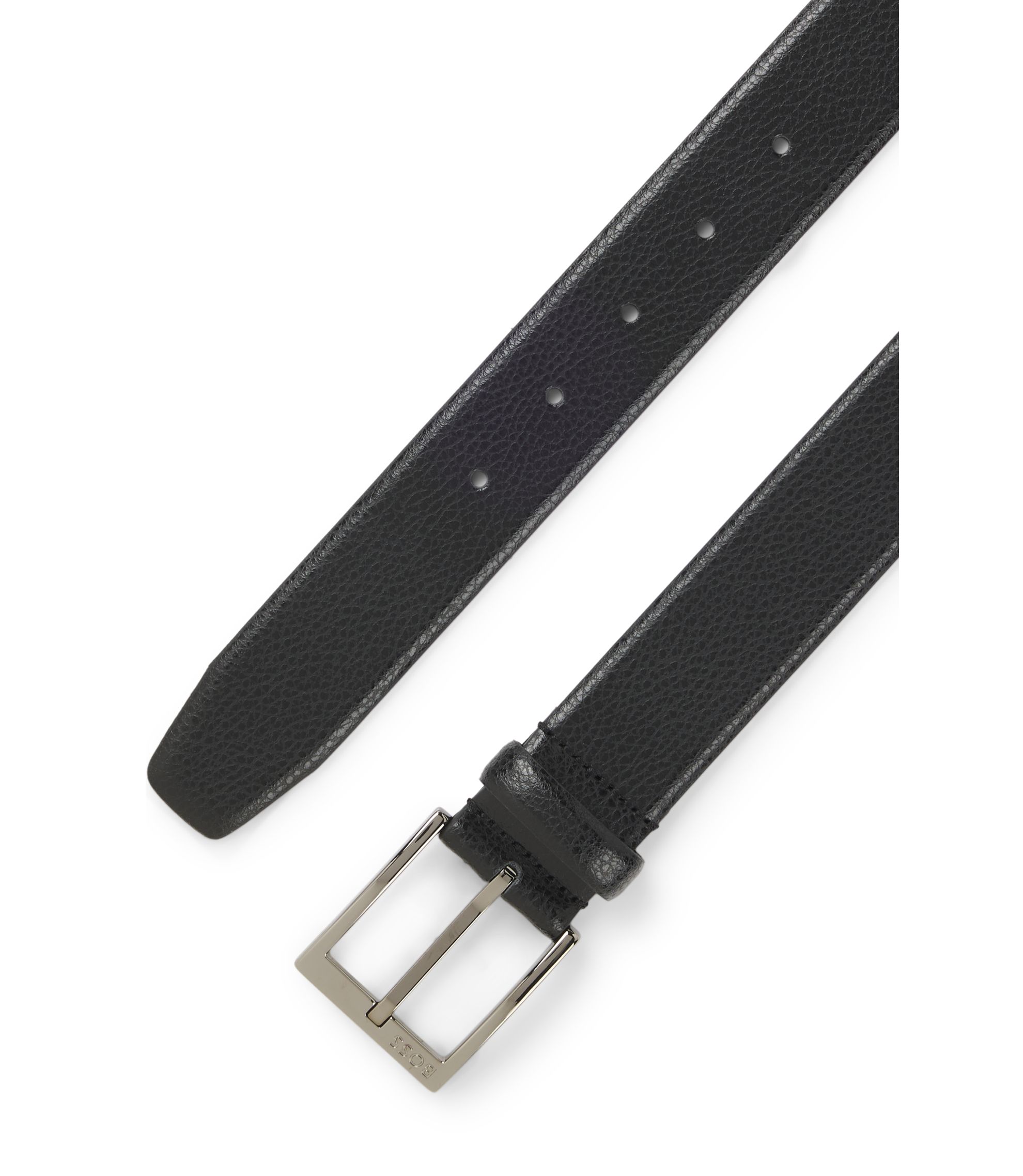 BOSS - イタリアングレインレザー ベルト ポリッシュピンバックル