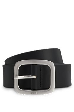 Italian-leather belt with pin buckle