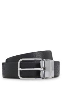 Reversible belt in Italian leather, Black