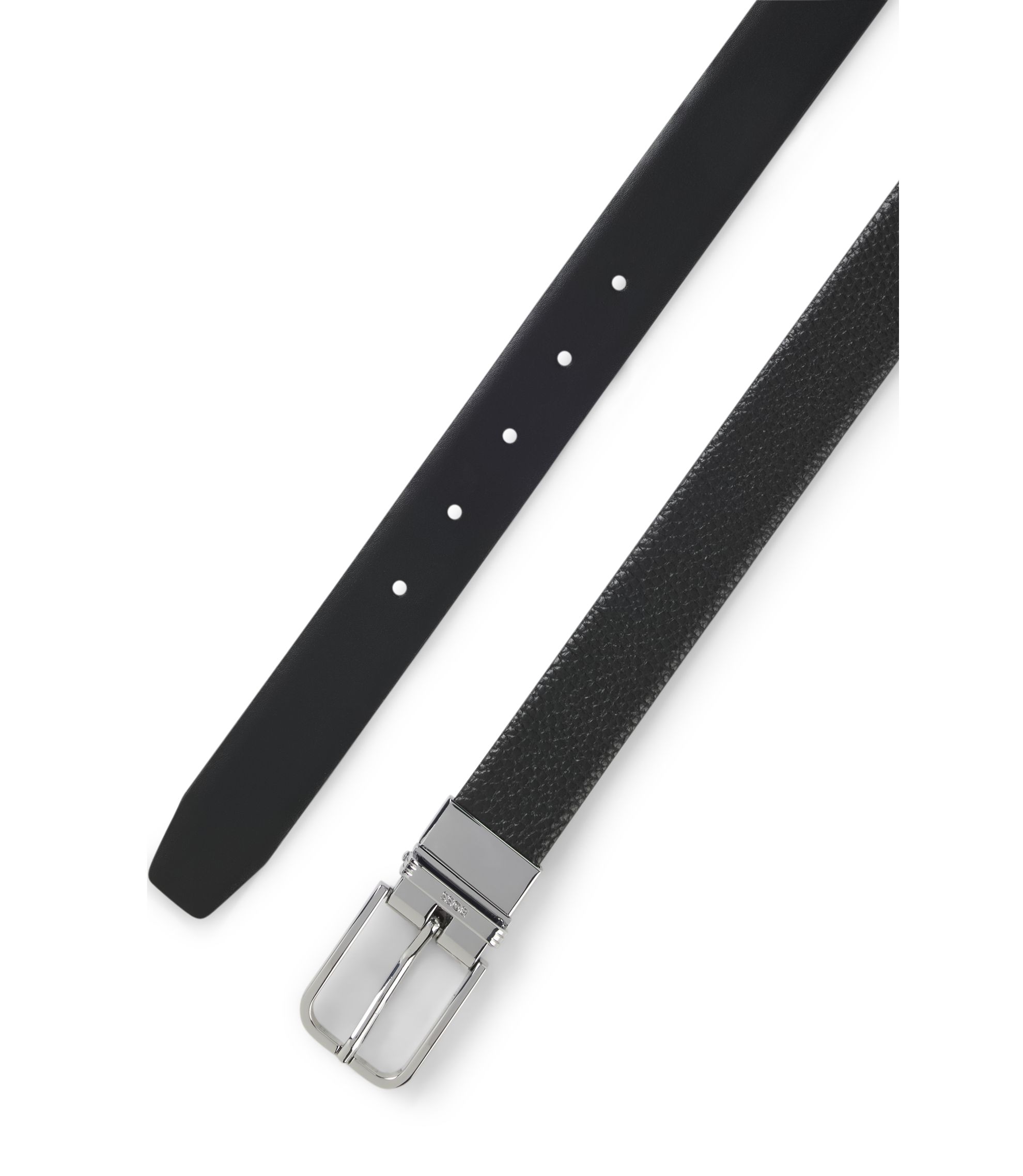 BOSS - リバーシブルベルト イタリアンレザー - ブラック