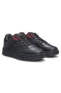 HUGO x RB trainers with bull-graphic logo and perforations, Black
