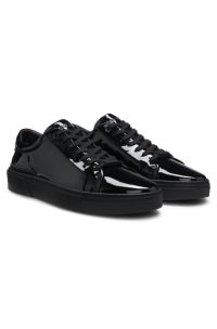 Gary trainers with patent effect, Black