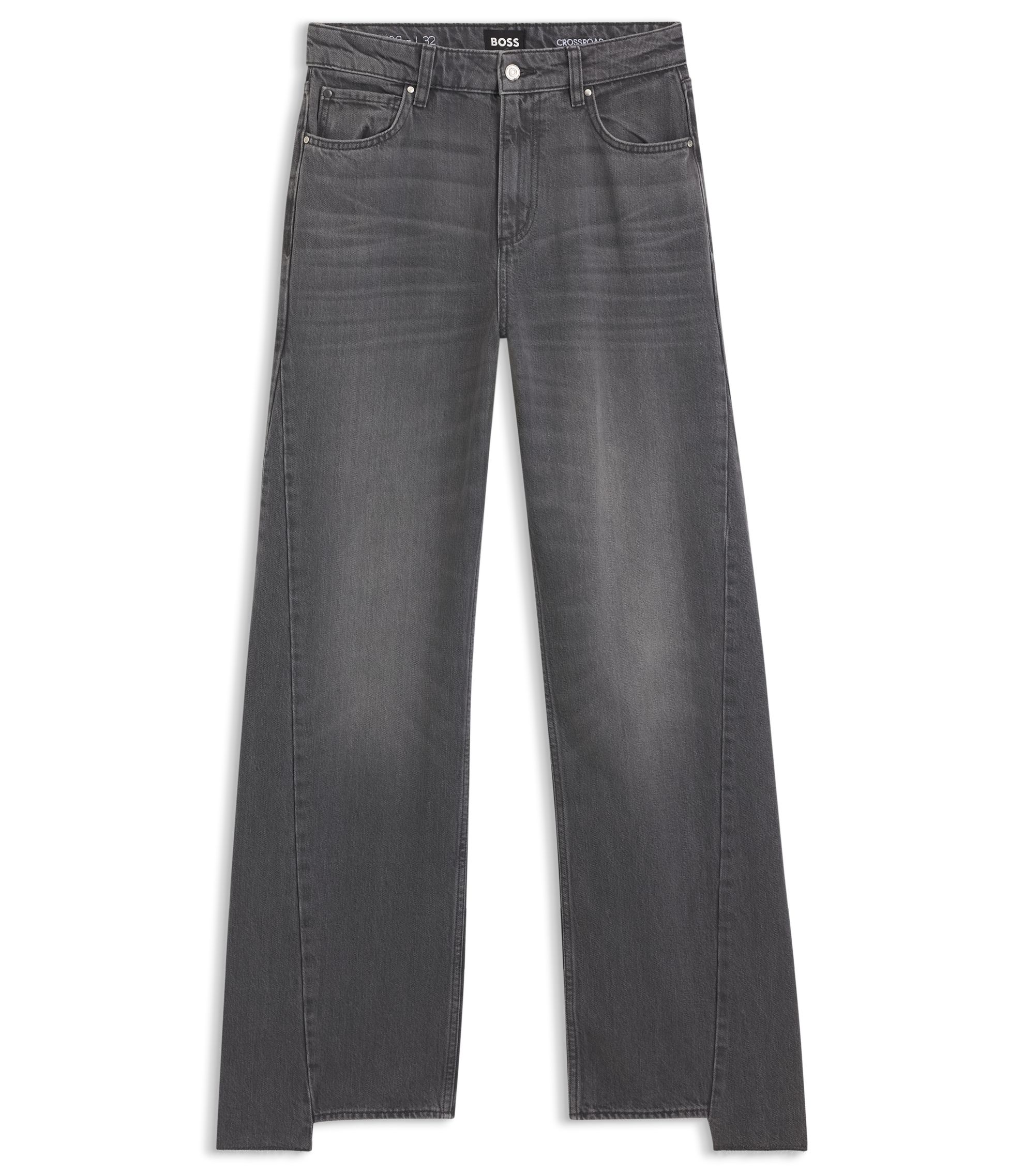 BOSS Boyfriend-fit jeans in grey rigid denim Grey