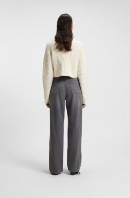 Boyfriend-fit jeans in grey rigid denim, Grey