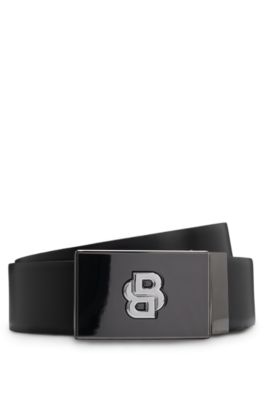 Reversible belt in Italian leather, Black