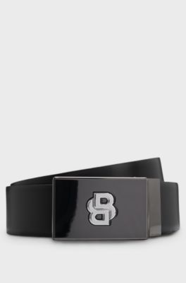 Reversible belt in Italian leather, Black