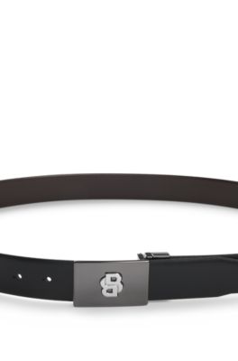 Reversible belt in Italian leather, Black