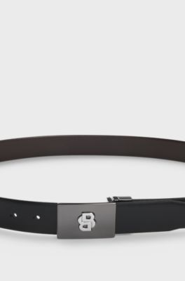 Reversible belt in Italian leather, Black