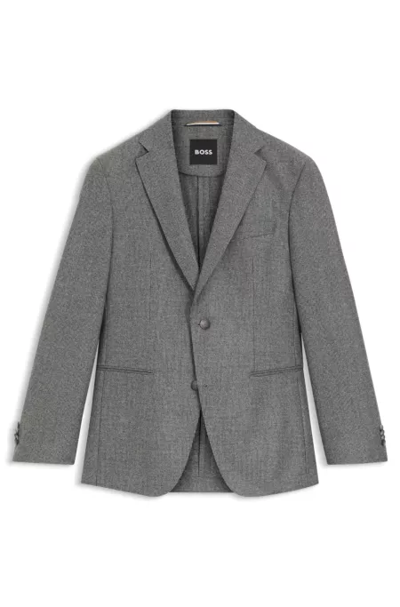Slim-fit blazer in micro-patterned virgin wool