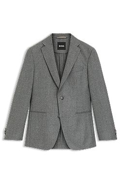 Slim-fit blazer in micro-patterned virgin wool