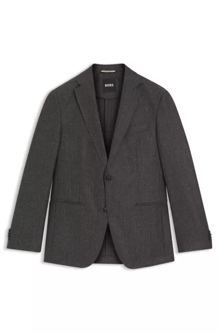 Slim-fit blazer in micro-patterned virgin wool