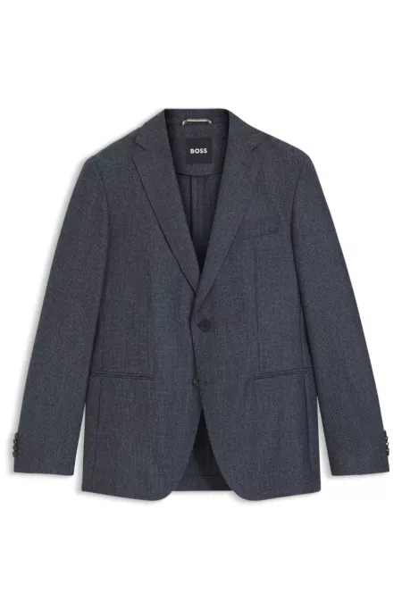 Slim-fit blazer in micro-patterned virgin wool