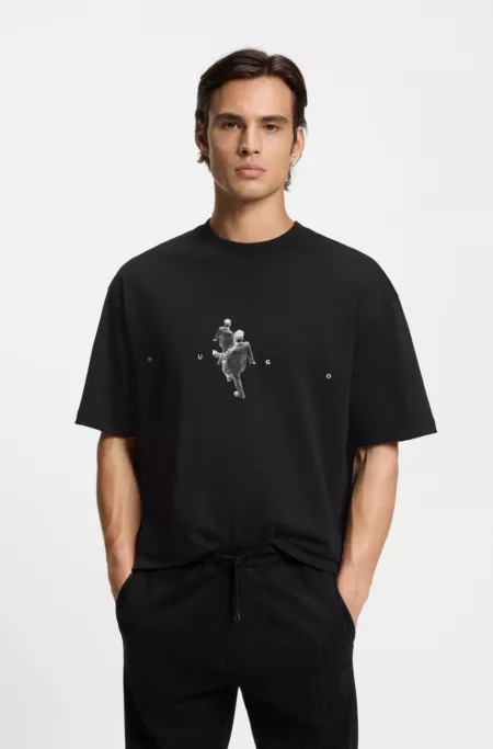 Oversized-fit T-shirt in cotton jersey with graphic artwork