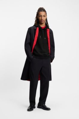 H&aelig;ttetr&oslash;je med oversize fit i bomuldsfrott&eacute; med grafisk print, Sort