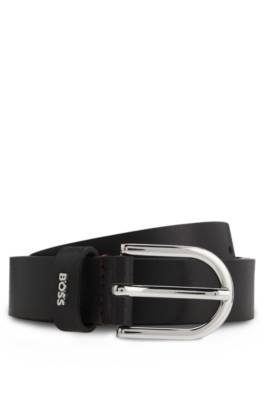 Italian-leather belt with logo keeper 1