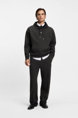 Relaxed-Fit Hoodie mit Stack-Logo, Dunkelgrau