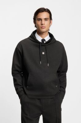 Relaxed-Fit Hoodie mit Stack-Logo, Dunkelgrau