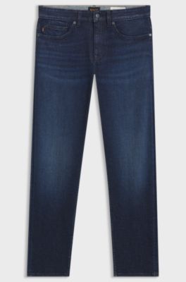 Slim-fit Delaware-jeans van blauw stretchdenim, Donkerblauw