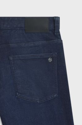 Slim-fit Delaware-jeans van blauw stretchdenim, Donkerblauw