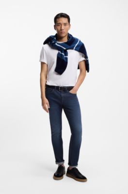 Delaware Slim-Fit Jeans aus blauem Stretch-Denim, Dunkelblau