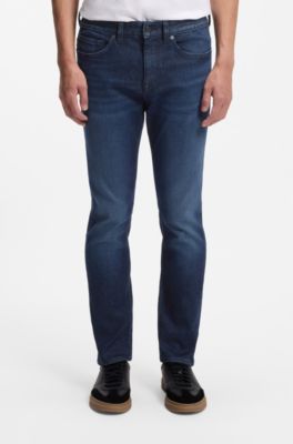 Slim-fit Delaware-jeans van blauw stretchdenim, Donkerblauw
