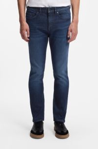 Jean slim Delaware en denim stretch bleu, Bleu foncé