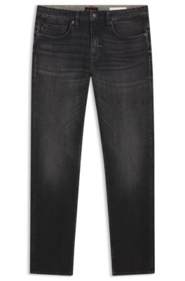 Delaware slim-fit jeans in black stretch denim, Black
