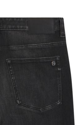 Delaware slim-fit jeans in black stretch denim, Black