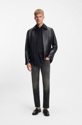 Delaware slim-fit jeans in black stretch denim, Black