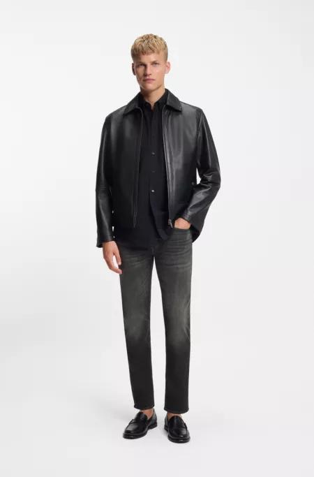 Delaware slim-fit jeans in black stretch denim