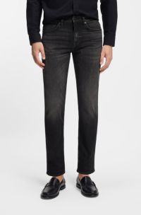 Jean Slim Delaware en denim stretch noir, Noir