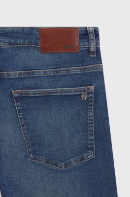 Delaware slim-fit jeans in blue super-stretch denim, Blue