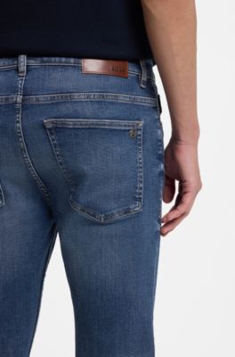 Delaware slim-fit jeans in blue super-stretch denim, Blue