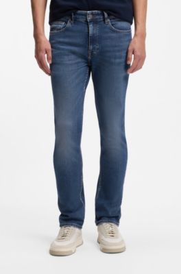Delaware slim-fit jeans in blue super-stretch denim, Blue