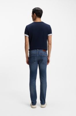 Delaware slim-fit jeans in blue super-stretch denim, Blue