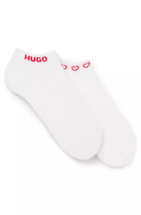 Two-pack of ankle-length socks with logos