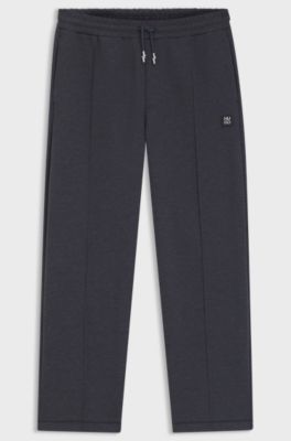 Relaxed geschnittene Jogginghose mit Biesenfalten, Dunkelgrau