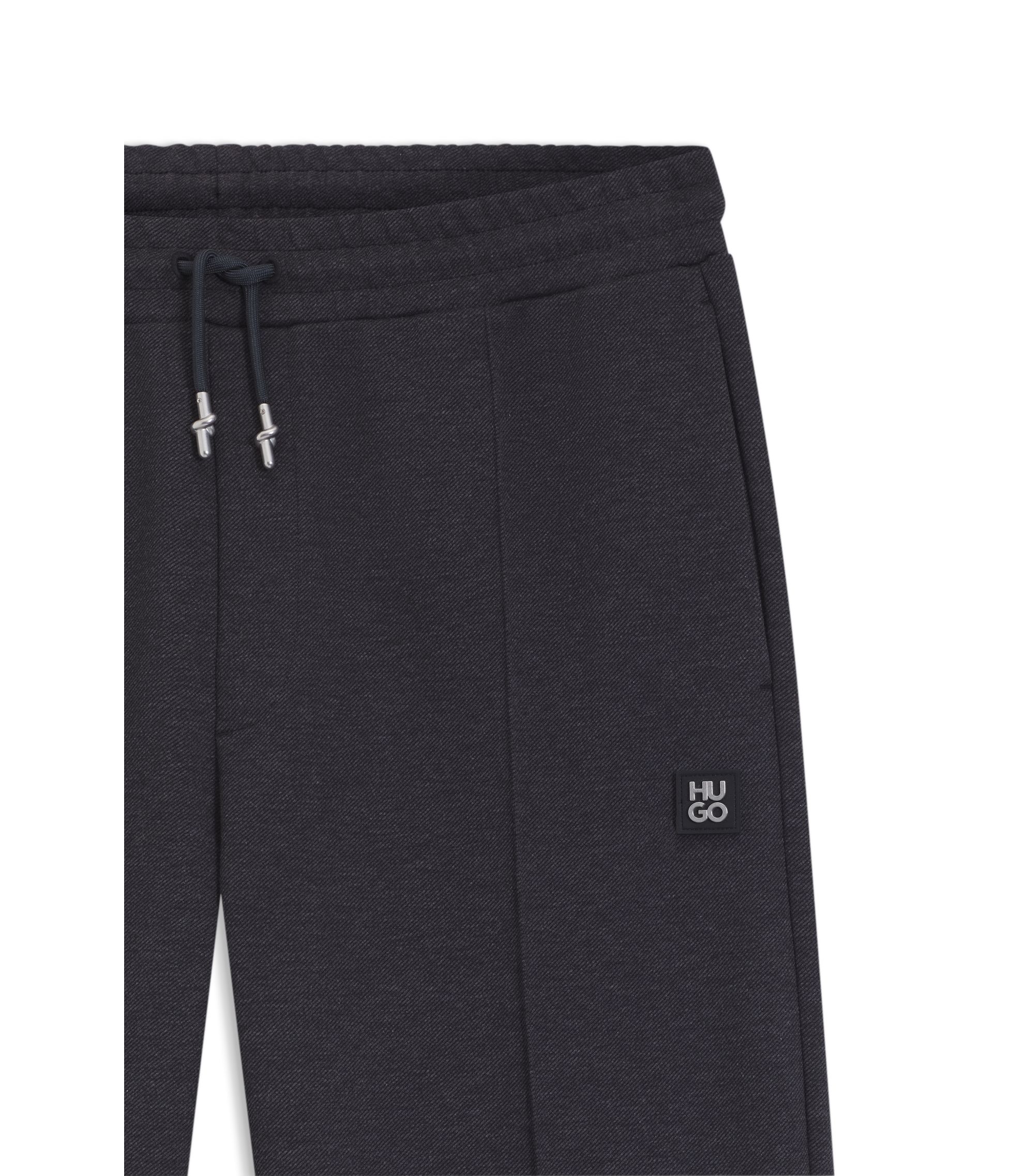 HUGO - Relaxed-fit tracksuit bottoms with pintuck pleats - Dark Grey