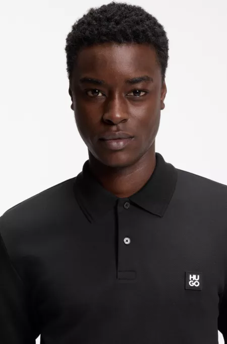 Cotton-blend polo shirt with stacked logo
