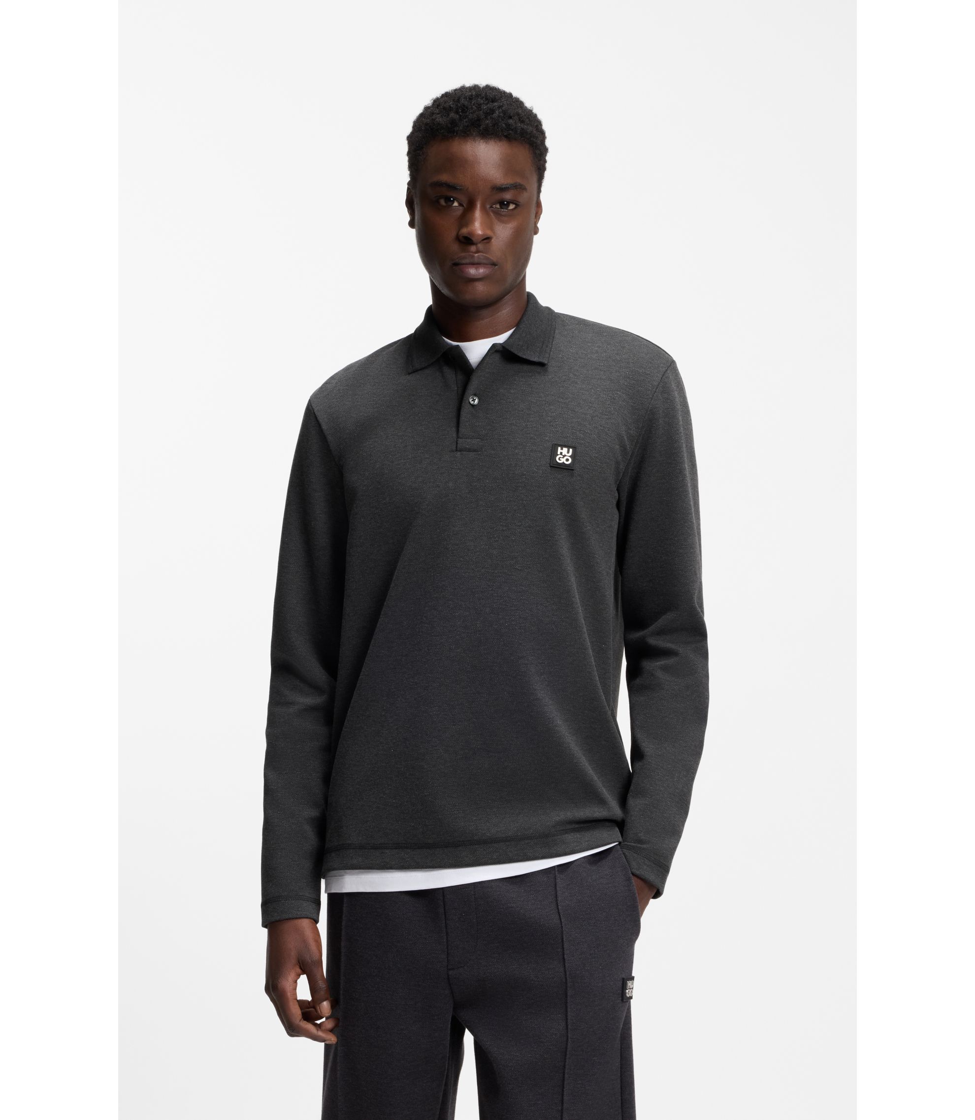 Poloshirt aus Baumwoll-Mix mit Stack-Logo