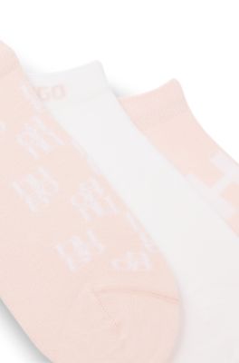 Three-pack of ankle-length socks with logo details, Patterned