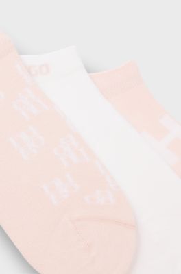 Set van drie paar sokken met enkellengte en logodetails, Bedrukt