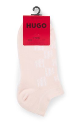 Three-pack of ankle-length socks with logo details, Patterned