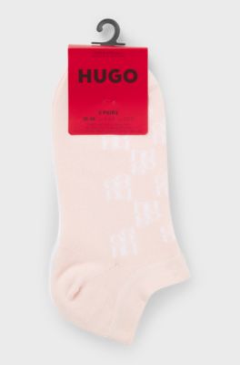 Three-pack of ankle-length socks with logo details, Patterned
