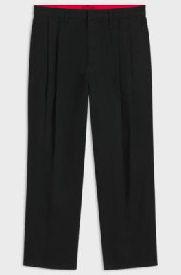 Jeans relaxed fit in denim giapponese nero intenso, Nero