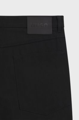 Jeans relaxed fit in denim giapponese nero intenso, Nero