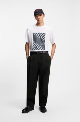Jeans relaxed fit in denim giapponese nero intenso, Nero