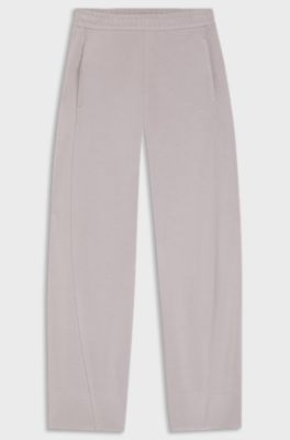 Balloon-fit tracksuit bottoms with logo embroidery, Light Purple