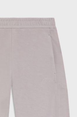 Balloon-fit tracksuit bottoms with logo embroidery, Light Purple