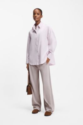 Balloon-fit tracksuit bottoms with logo embroidery, Light Purple